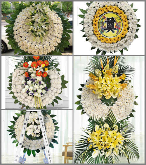浙江省丽水青田县黄垟乡花圈速递